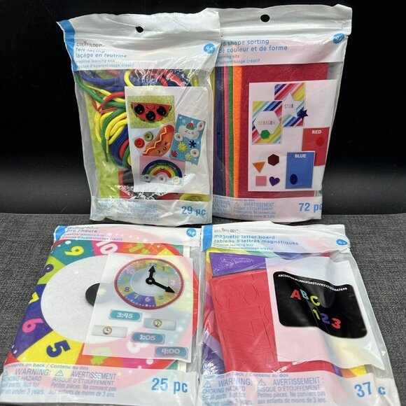 Creatology Felt Play Telling Time Lacing Color Shapes Magnetic Letter Board 4+ - Picture 1 of 5